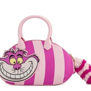 Pink Striped Cat Purse Cheshire Cat Alice in Wonderland purse